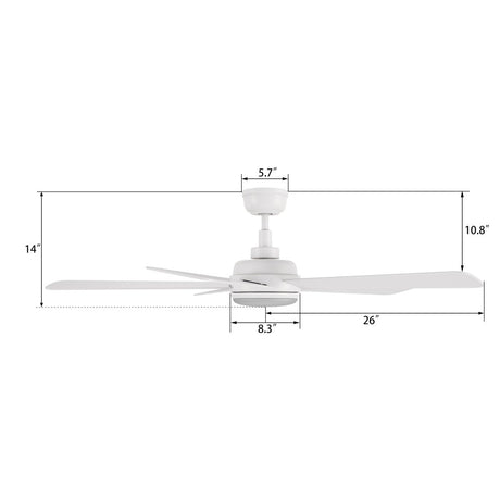 TRYTON 52 inch 5 - Blade Ceiling Fan with LED Light & Remote - LEDMyPlace