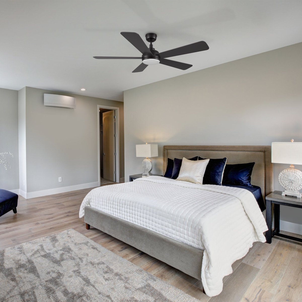 TRYTON 52 inch 5 - Blade Ceiling Fan with LED Light & Remote - LEDMyPlace