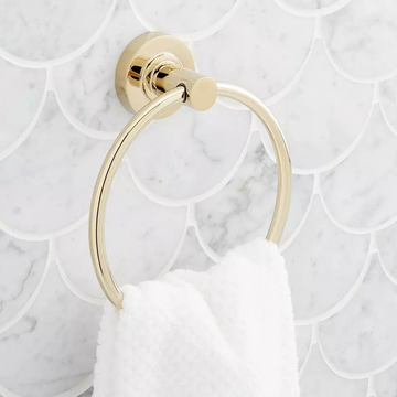Signature Hardware - Lexia Towel Ring Polished Brass