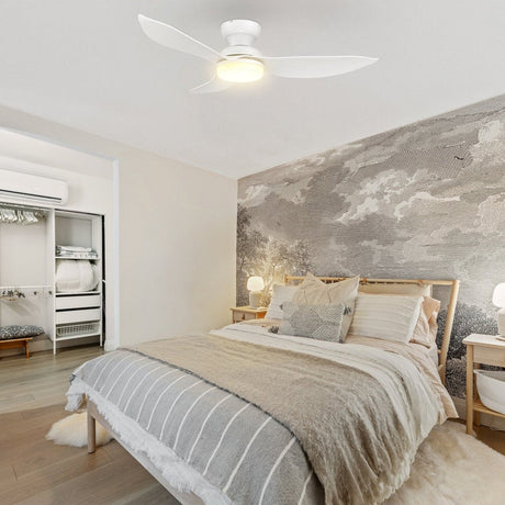 UPTON 45 inch 3 - Blade Flush Mount Smart Ceiling Fan with LED Light & Remote - LEDMyPlace