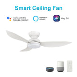 UPTON 45 inch 3 - Blade Flush Mount Smart Ceiling Fan with LED Light & Remote - LEDMyPlace