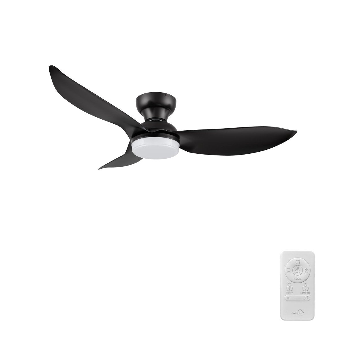 UPTON 45 inch 3 - Blade Flush Mount Smart Ceiling Fan with LED Light & Remote - LEDMyPlace