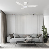 UPTON 45 inch 3 - Blade Flush Mount Smart Ceiling Fan with LED Light & Remote - LEDMyPlace