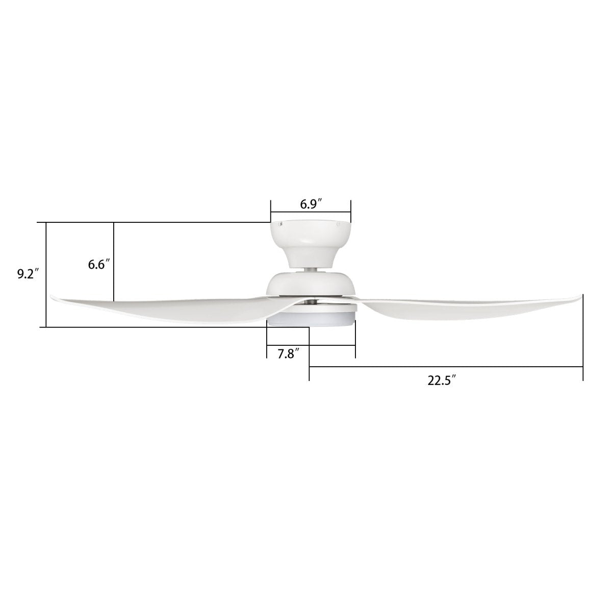 UPTON 45 inch 3 - Blade Flush Mount Smart Ceiling Fan with LED Light & Remote - LEDMyPlace