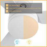 VARA 52 inch 5 - Blade Ceiling Fan with LED Light & Remote - LEDMyPlace