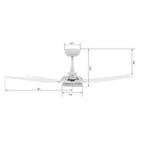 Voyager 52'' Best Smart Ceiling Fan with Remote, Light Kit Included, Works with Google Assistant and Amazon Alexa - LEDMyPlace