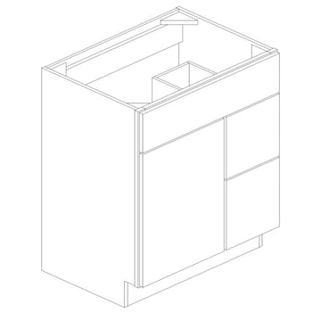 RTA - Slim Shaker Karamel - Vanity Sink Drawer Base Cabinets - 36