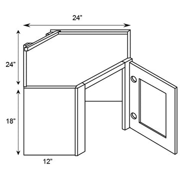 Diagonal Corner Wall Cabinets - 18 in H x 24 in W x 24 in D - AO - Pre Assembled