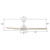 WESTBURY 52 inch 3 - Blade No Light Ceiling Fan with Remote - LEDMyPlace