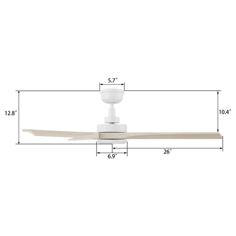 WESTBURY 52 inch 3 - Blade No Light Ceiling Fan with Remote - LEDMyPlace
