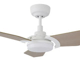 Trailblazer White/Wooden Pattern/Wood 3 Blade Smart Ceiling Fan with Dimmable LED Light Kit Works with Remote Control, Wi-Fi apps and Voice control via Google Assistant/Alexa/Siri