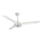 Icebreaker White/White 3 Blade Smart Ceiling Fan with Dimmable LED Light Kit Works with Remote Control, Wi-Fi apps and Voice control via Google Assistant/Alexa/Siri