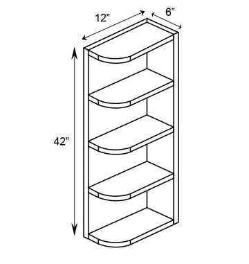RTA - Slim Shaker Karamel - Wall Open Shelf Cabinets - 6