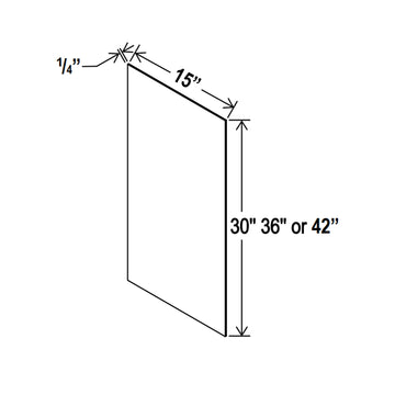 Wall Cabinet Skin Panel - 15W x 36H x 1/4D - Aria White Shaker