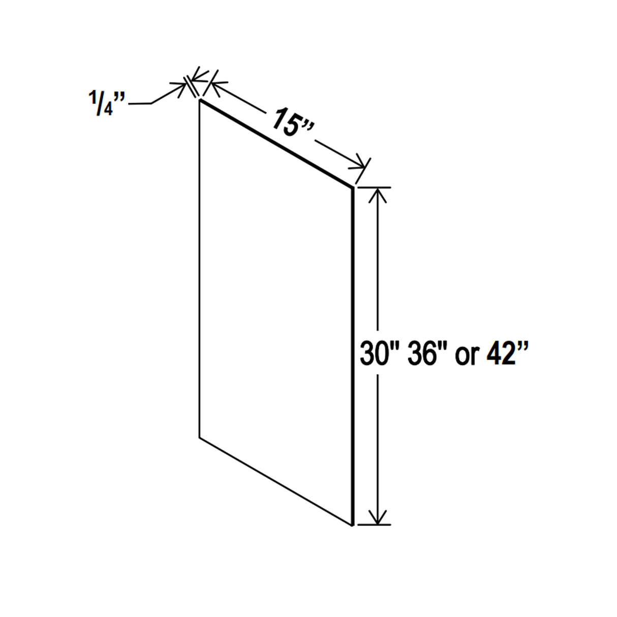 Wall Cabinet Skin Panel - 15W x 30H x 1/4D - Aria White Shaker - RTA