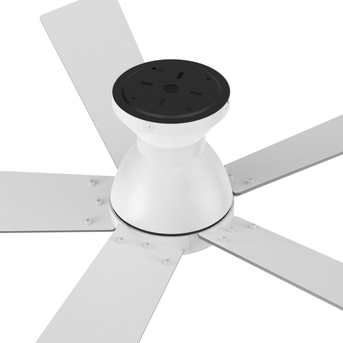 Wynston 52 inch 5 - Blade Flush Mount Ceiling Fan with Remote Control - White (No Light) - LEDMyPlace