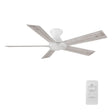 Wynston 52 inch 5 - Blade Flush Mount Ceiling Fan with Remote Control - White (No Light) - LEDMyPlace