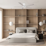 Wynston 52 inch 5 - Blade Flush Mount Ceiling Fan with Remote Control - White (No Light) - LEDMyPlace