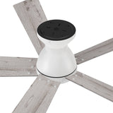 Wynston 52 inch 5 - Blade Flush Mount Ceiling Fan with Remote Control - White (No Light) - LEDMyPlace