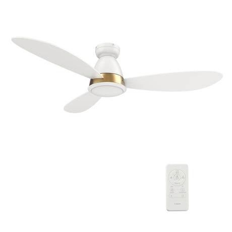YORK 52 inch 3 - Blade Flush Mount Smart Ceiling Fan with LED Light & Remote - LEDMyPlace