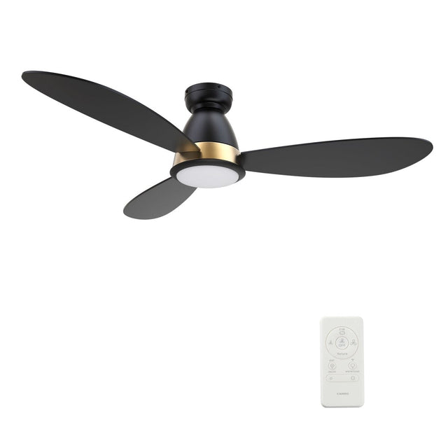 YORK 52 inch 3 - Blade Flush Mount Smart Ceiling Fan with LED Light & Remote - LEDMyPlace