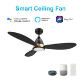 YORK 52 inch 3 - Blade Smart Ceiling Fan with LED Light & Remote - LEDMyPlace