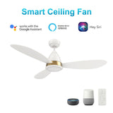 YORK 52 inch 3 - Blade Smart Ceiling Fan with LED Light & Remote - LEDMyPlace