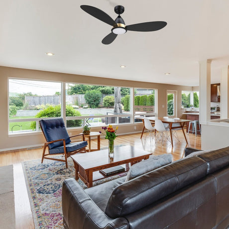 YORK 52 inch 3 - Blade Smart Ceiling Fan with LED Light & Remote - LEDMyPlace