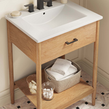 Zaire 24 In. Freestanding Bathroom Vanity with Ceramic Sink Top & Open Shelf Storage