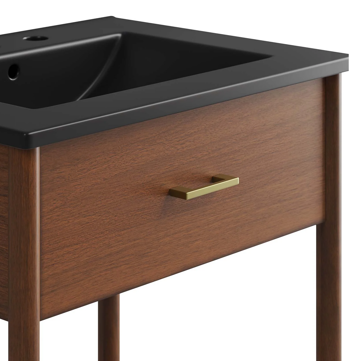 Zaire 24 In. Freestanding Bathroom Vanity with Ceramic Sink Top & Open Shelf Storage