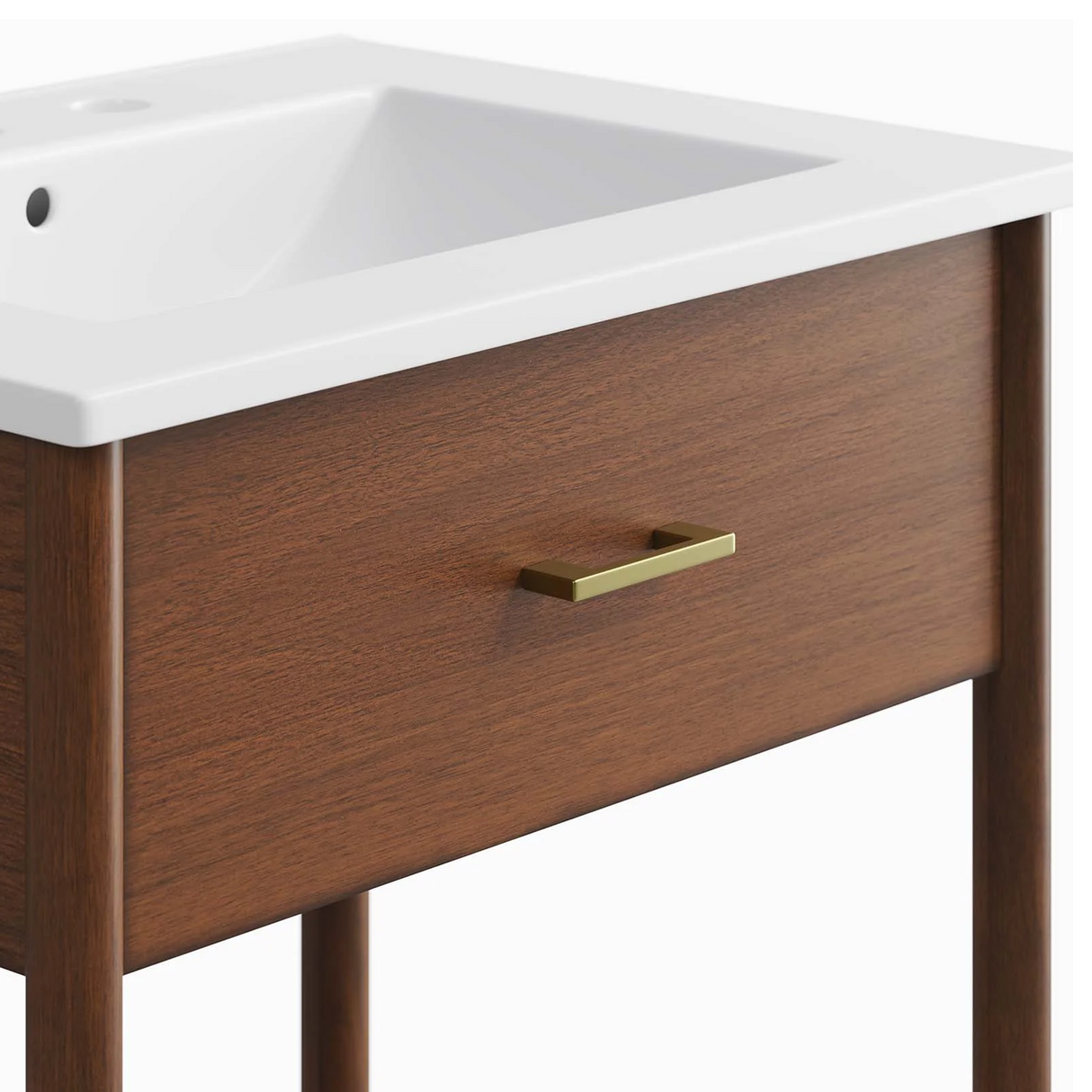 Zaire 24 In. Freestanding Bathroom Vanity with Ceramic Sink Top & Open Shelf Storage