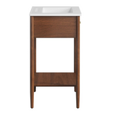 Zaire 24 In. Freestanding Bathroom Vanity with Ceramic Sink Top & Open Shelf Storage