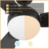 ZELDA 52 inch 3 - Blade Ceiling Fan with LED Light & Remote - LEDMyPlace