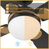 ZELDA 52 inch 4 - Blade Ceiling Fan with LED Light & Remote - LEDMyPlace