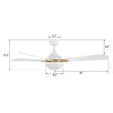 ZELDA 52 inch 4 - Blade Ceiling Fan with LED Light & Remote - LEDMyPlace