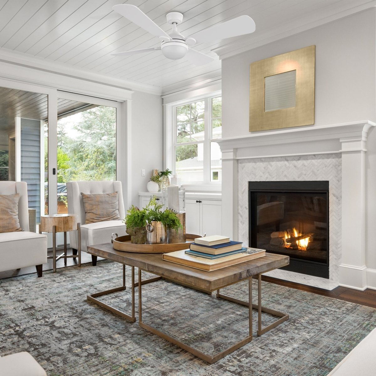 ZELDA 52 inch 4 - Blade Ceiling Fan with LED Light & Remote - LEDMyPlace