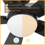 ZELDA 52 inch 5 - Blade Ceiling Fan with LED Light & Remote - LEDMyPlace