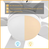 ZELDA 52 inch 5 - Blade Ceiling Fan with LED Light & Remote - LEDMyPlace