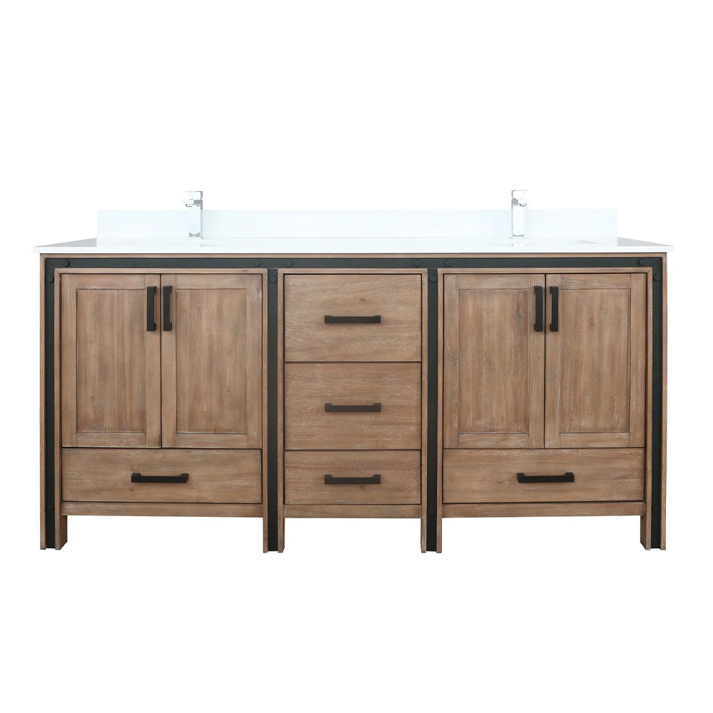 Ziva Rustic Barnwood Freestanding Bathroom Vanity, Cultured Marble Top, White Square Sink