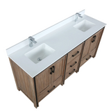 Ziva Rustic Barnwood Freestanding Bathroom Vanity, Cultured Marble Top, White Square Sink