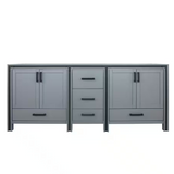 Ziva 80 In. Dark Grey Freestanding Double Bathroom Vanity Cabinet Without Top