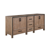 Ziva 80 In. Rustic Barnwood Freestanding Double Bathroom Vanity Cabinet Without Top