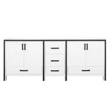 Ziva 80 In. White Freestanding Bathroom Vanity Cabinet Without Top