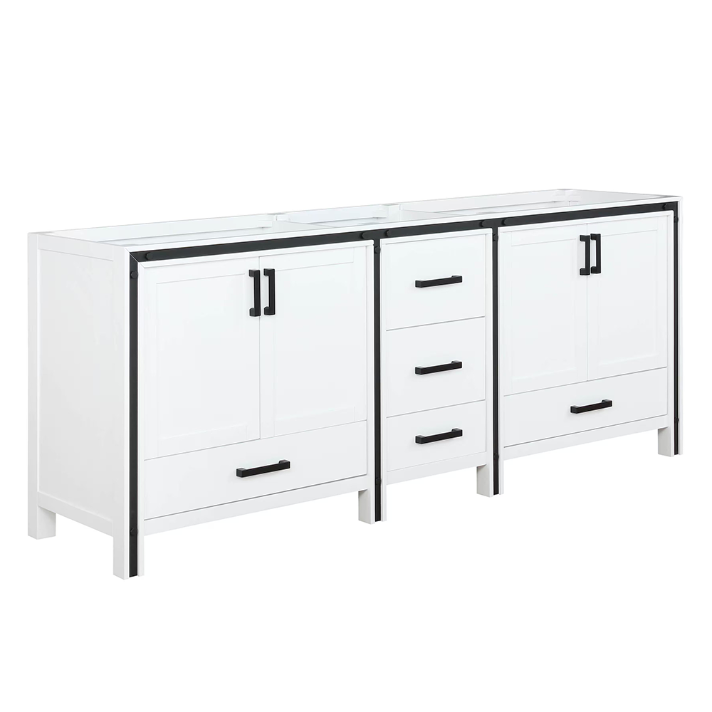 Ziva 80 In. White Freestanding Bathroom Vanity Cabinet Without Top