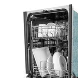 ZLINE 18 in. Compact Top Control Built-In Dishwasher with Satin Stainless Steel Panel and Stainless Steel Tub with Modern Style Handle, 52dBa (DW-SN-18)