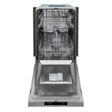 ZLINE 18 in. Compact Top Control Built-In Dishwasher with Satin Stainless Steel Panel and Stainless Steel Tub with Modern Style Handle, 52dBa (DW-SN-18)