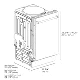 ZLINE 18 in. Compact Stainless Steel Top Control Built-In Dishwasher with Stainless Steel Tub and Traditional Style Handle, 52dBa (DW-304-H-18)