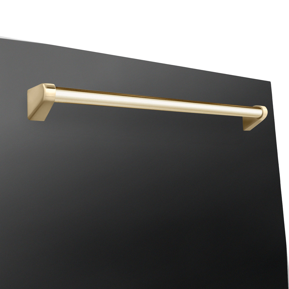 ZLINE Autograph Edition 24" Monument Series 3rd Rack Top Touch Control Tall Tub Dishwasher in Black Stainless Steel with Polished Gold Handle, 45dBa (DWMTZ-BS-24-G)