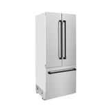 ZLINE Autograph Edition 36 in. 19.6 cu. ft. French Door Built-In Bottom Freezer Refrigerator with Water Dispenser and Ice Maker in Satin Stainless Steel with Matte Black Accents (RBIVZ-SN-36-MB)