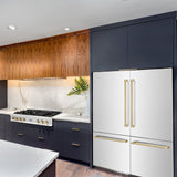 ZLINE Autograph Edition 60 in. 32.2 cu. ft. French Door Built-In Bottom Freezer Refrigerator with Water Dispenser and Ice Maker in Satin Stainless Steel with Champagne Bronze Accents (RBIVZ-SN-60-CB)